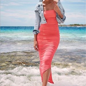 Venus ruched bodycon dress